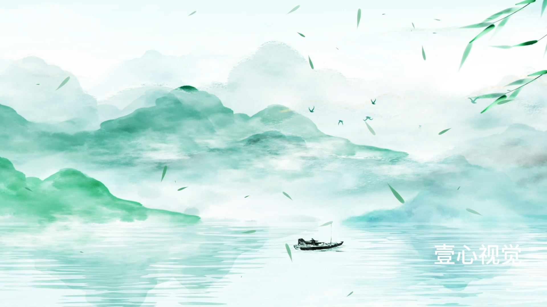 《青山入画》古风歌曲舞蹈视频背景高清素材