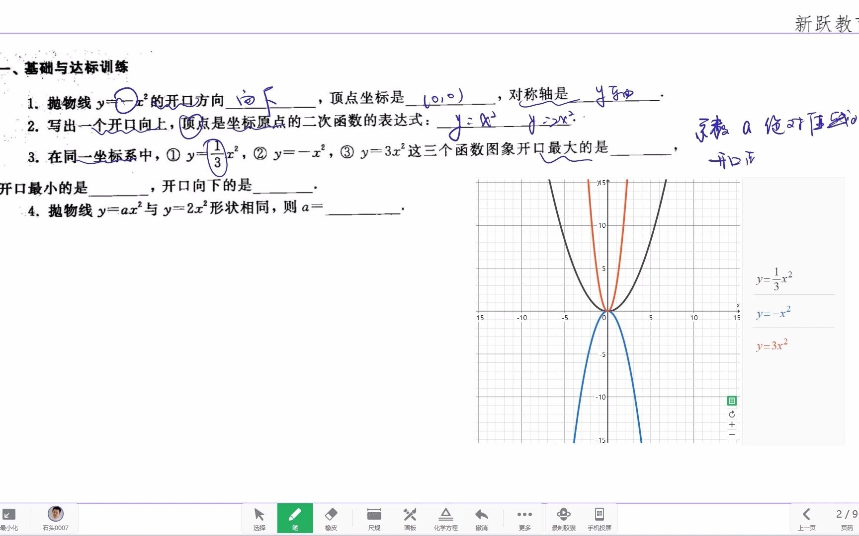 2022年浙教版九上数学《初中数学轻负高效优质训练》1.2二次函数的图像哔哩哔哩bilibili