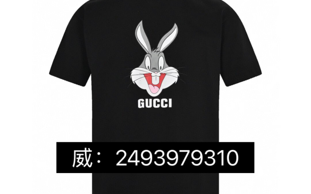 Gucci古驰 23ss兔子印花短袖新品兔八哥字母logo圆领T恤哔哩哔哩bilibili