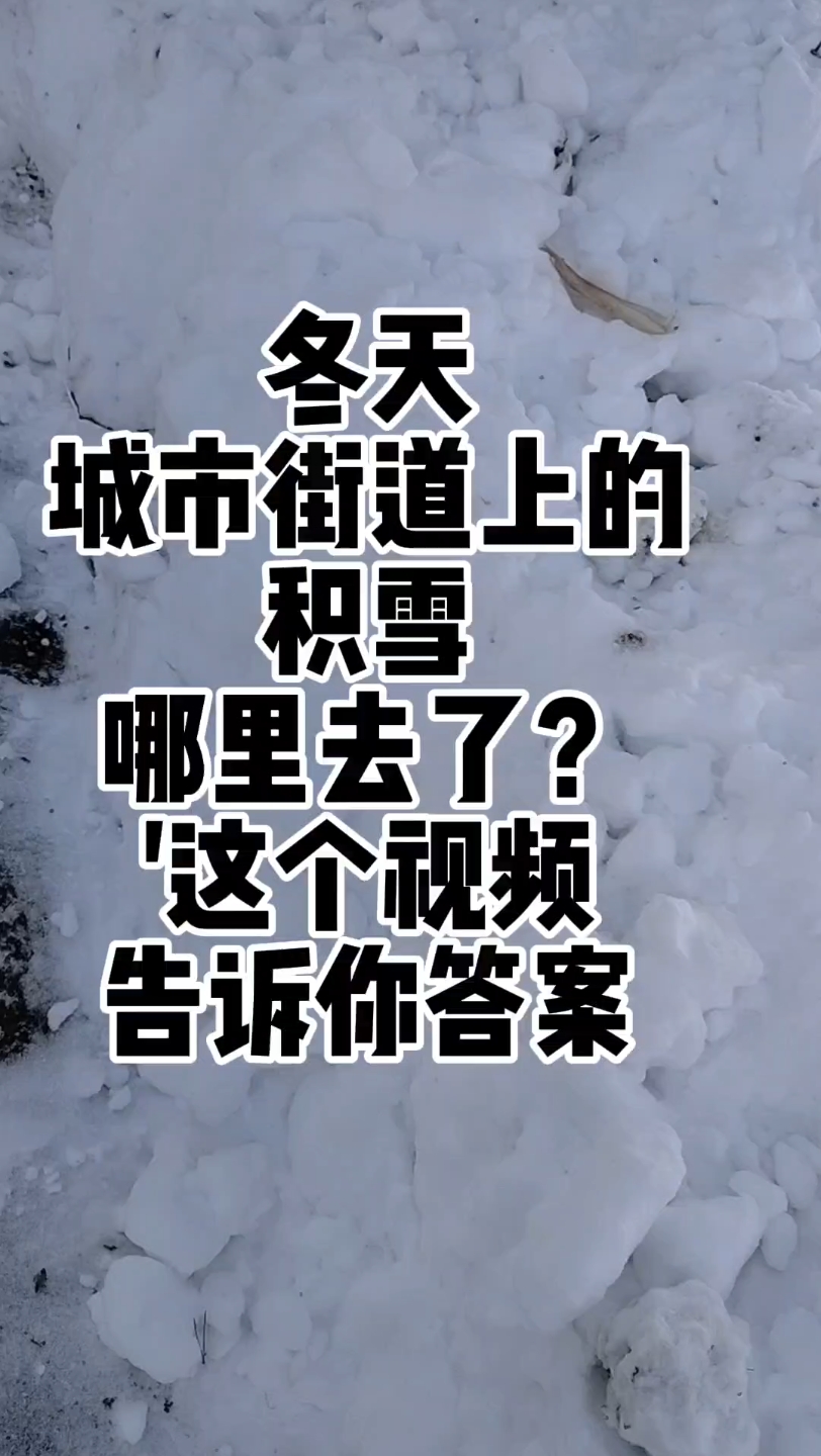 [图]冬天城市街道上的积雪哪里去了？