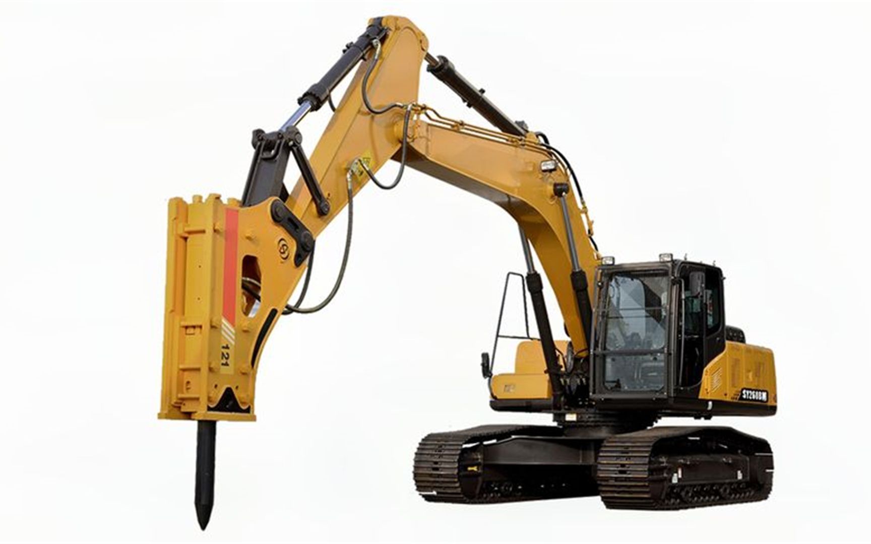 国外有一种被称为毁灭者的挖掘机破碎锤,能轻松破碎坚硬的岩石