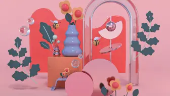C4D教程：C4D实例、C4D建模，C4D动画教程，制作网页卡通类型（1）
