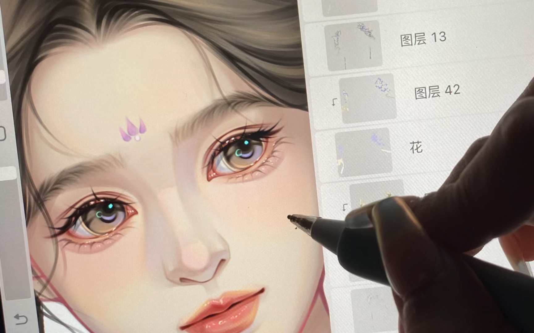 ipad画画|一个古风少女五官的绘画教程