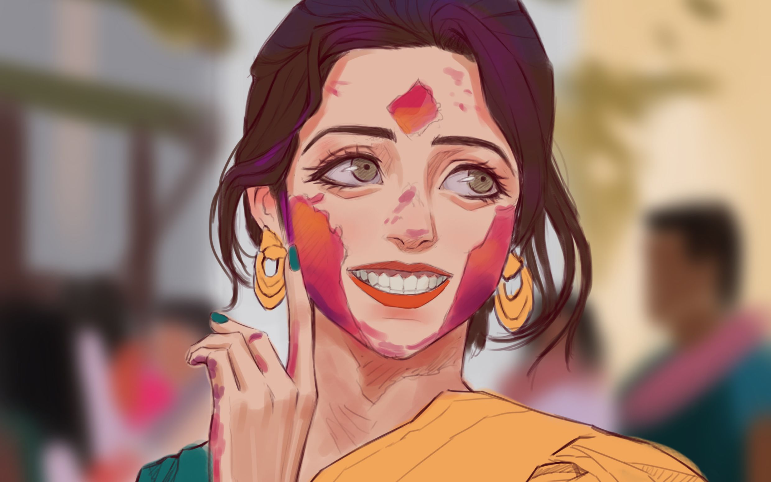 印度网红的动漫形象【板绘】_哔哩哔哩 (゜-゜)つロ 干杯~-bilibili