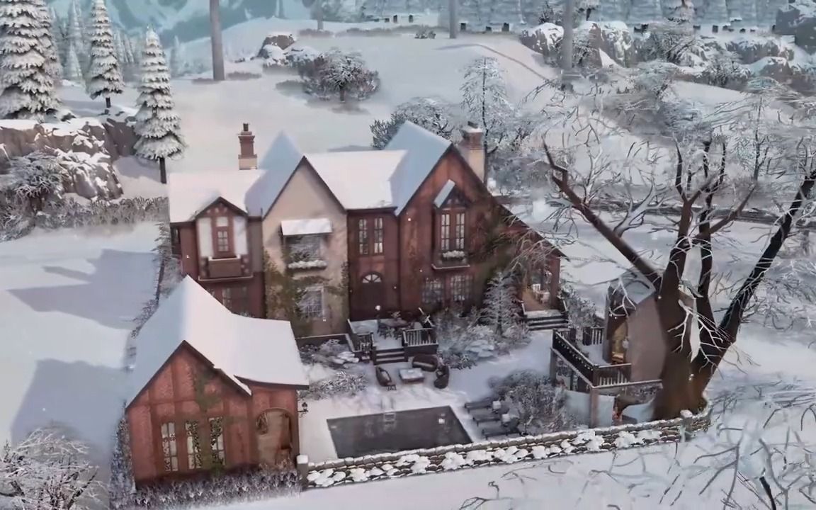 [图]THE SIMS 4速建||搬运 Christmas Tudor 【No CC 】by Tija