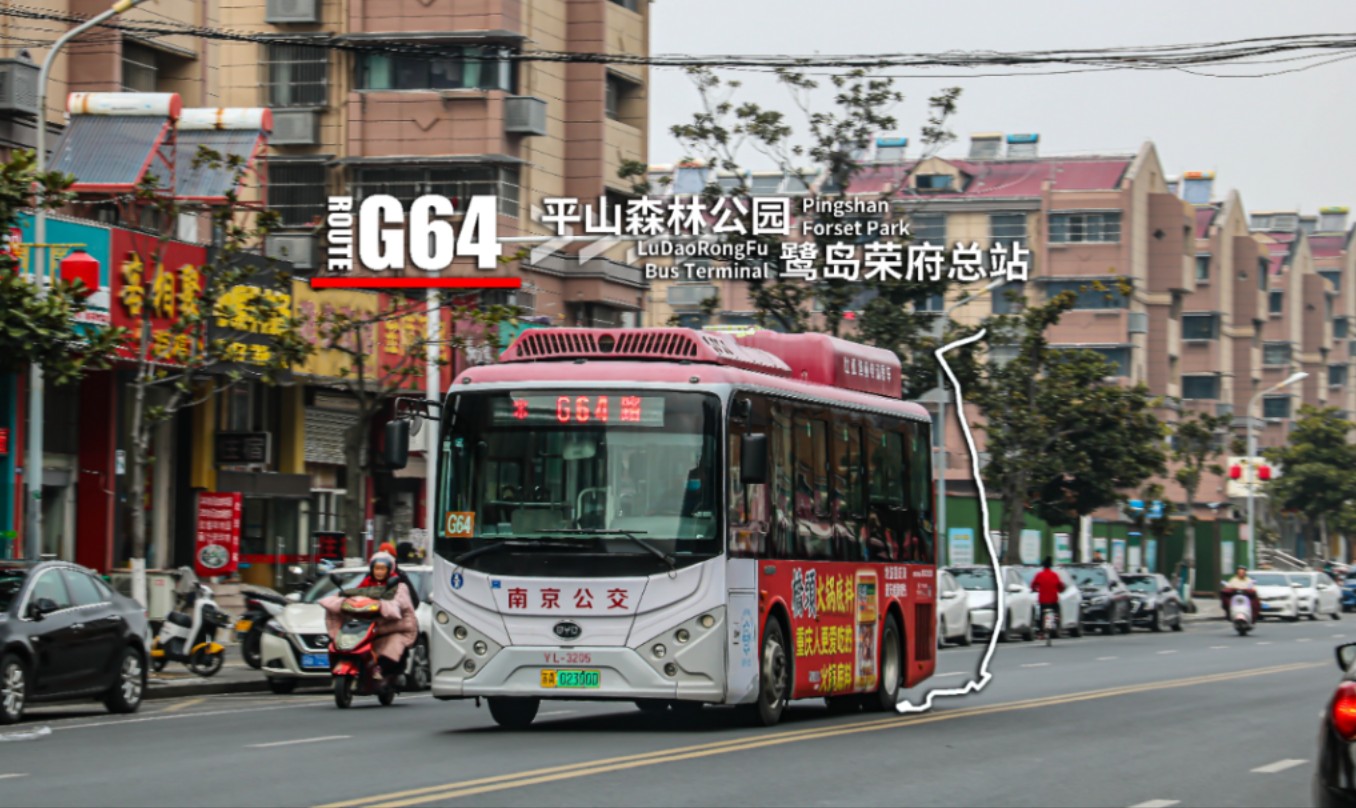 {银装素裹}[南京扬子公交]G64路 平山森林公园鹭岛荣府总站 POV哔哩哔哩bilibili