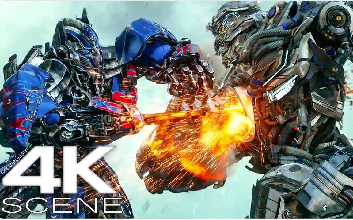 惊破天 vs 擎天柱 4k 战斗场景 变形金刚 4 _ 全动作战斗电影剪辑