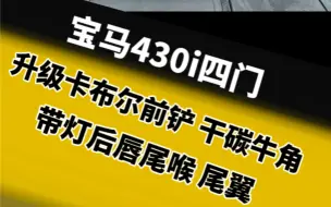 Descargar video: 你们家的宝马4系回头率你满意吗?宝马430i四门升级卡布尔前铲，卡布尔四出后唇，卡布尔尾翼，干碳牛角，你们觉得如何?#宝马 4系改装#宝马4系#宝马4系四门