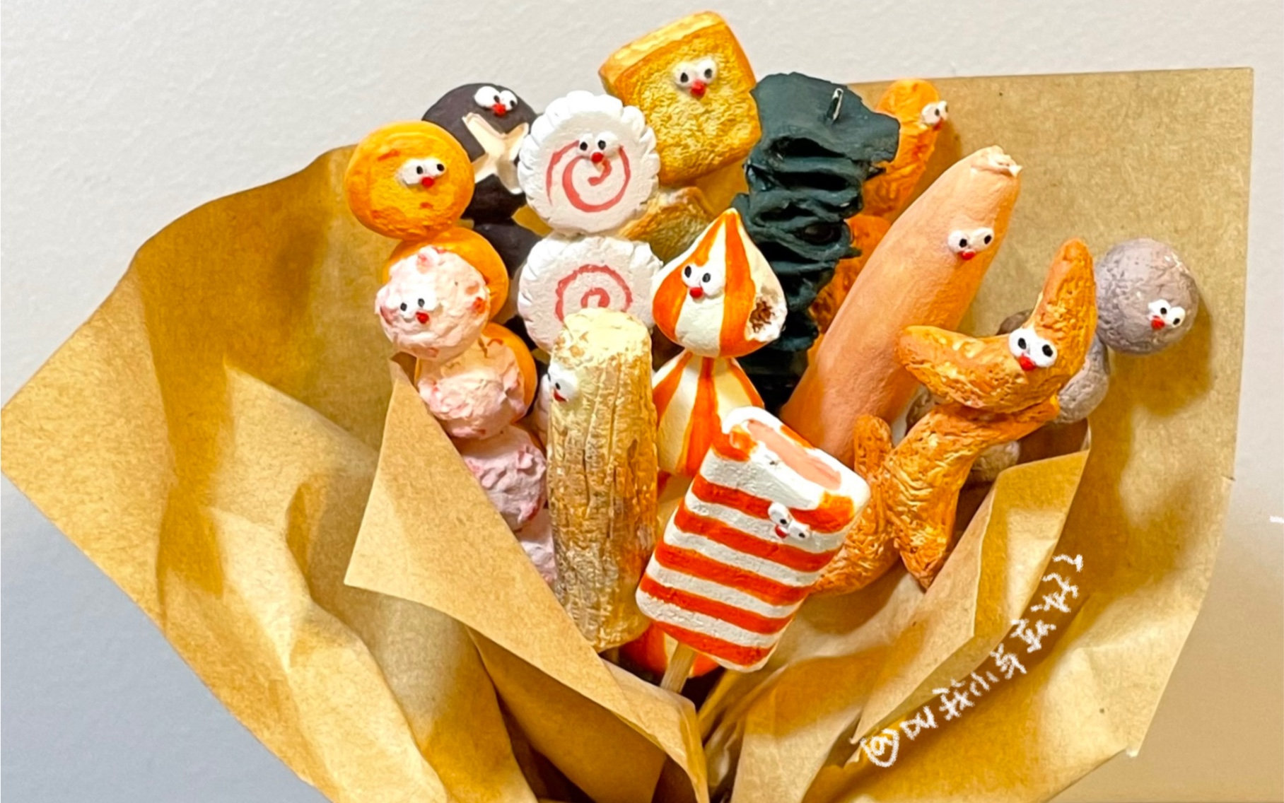 一大束关东煮花!石塑粘土手工