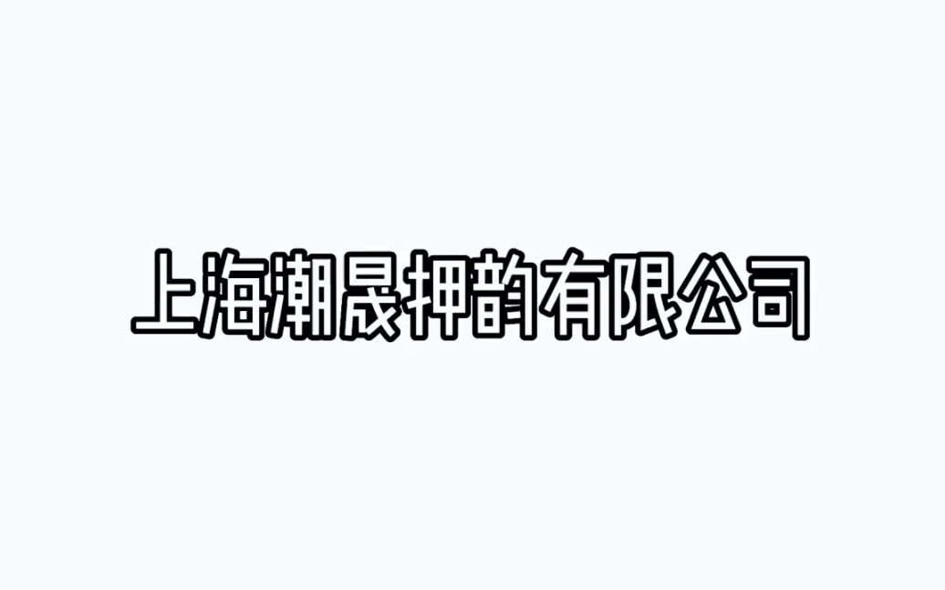 《上海潮晟押韵有限公司》哔哩哔哩bilibili