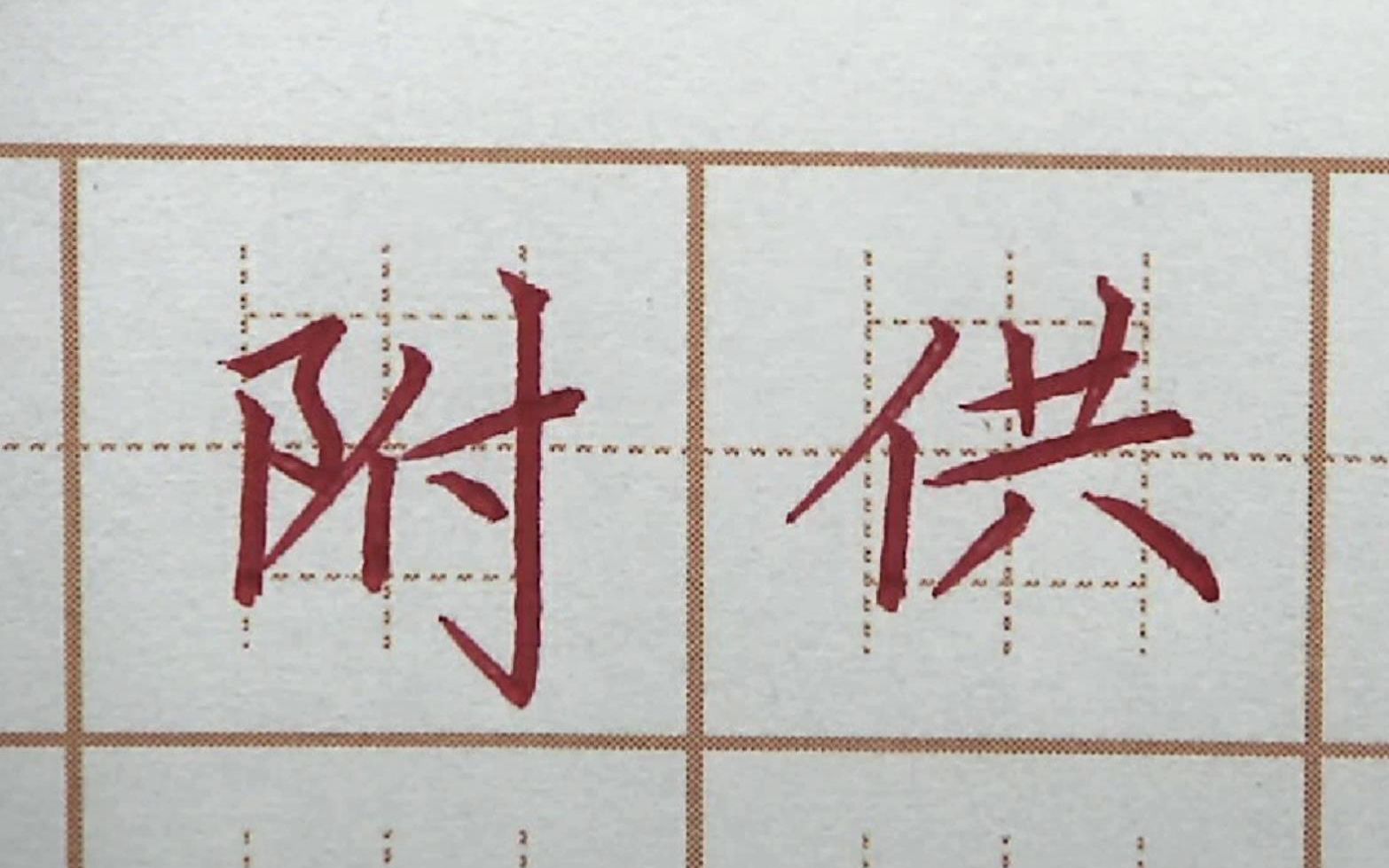 学会附供昂三字书写了吗小学四年级硬笔楷书写每天书法练字