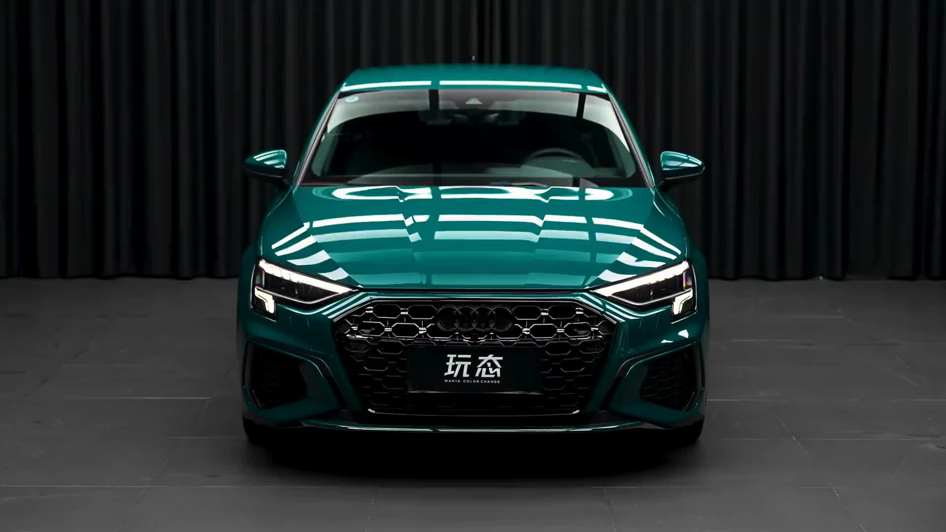 奥迪a3-ekfilm改色膜地狱绿,低调有品位 高级感满满