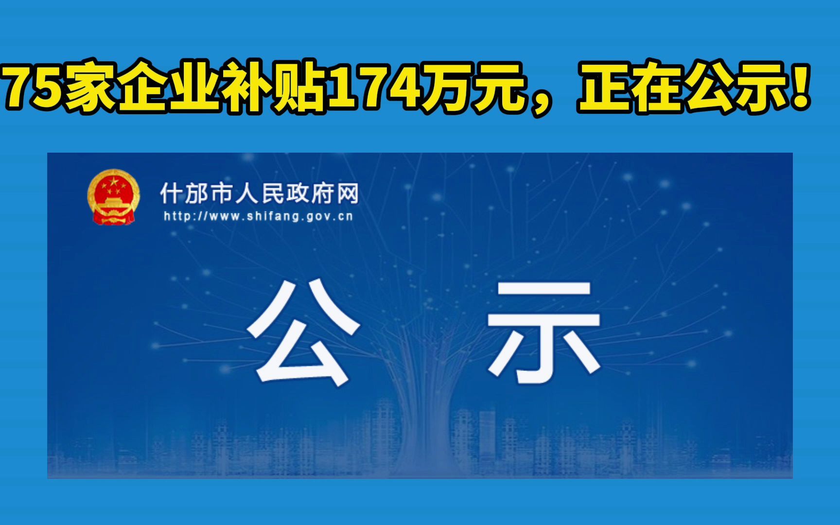 75家企业补贴174万元,正在公示!哔哩哔哩bilibili