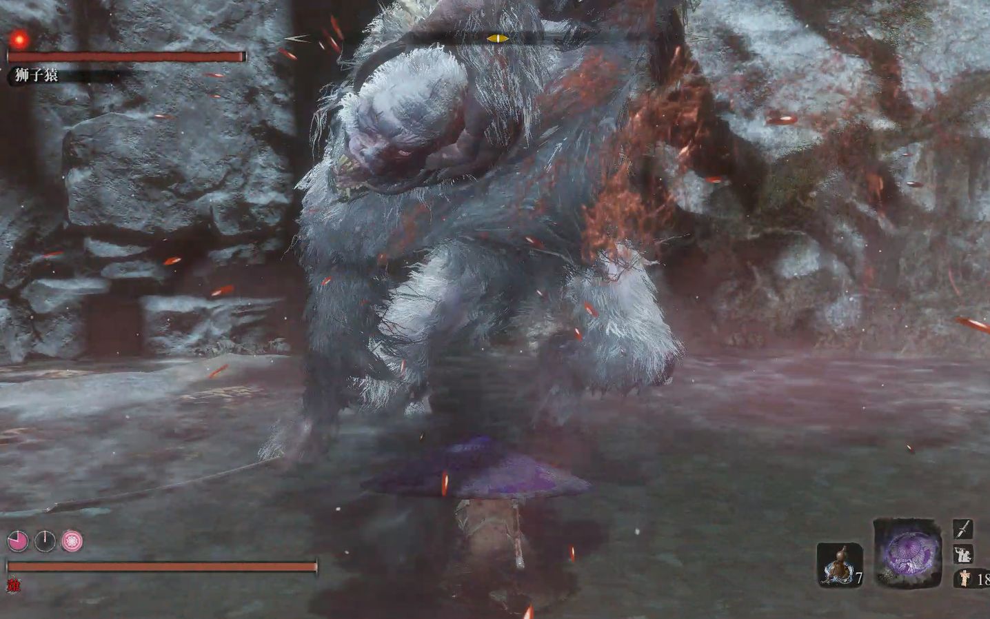 【只狼v】追着狮子猿打真难,鬼知道我打了多少遍