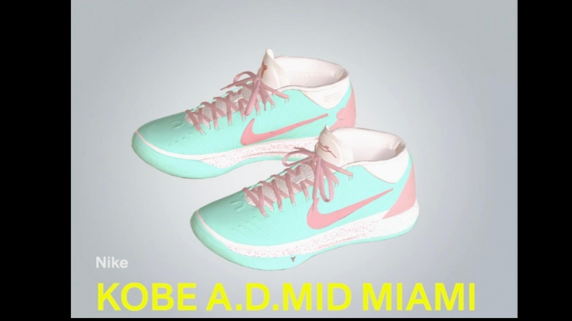 NBA2K25球鞋DIYKOBE A.D.MID 迈阿密配色哔哩哔哩bilibili