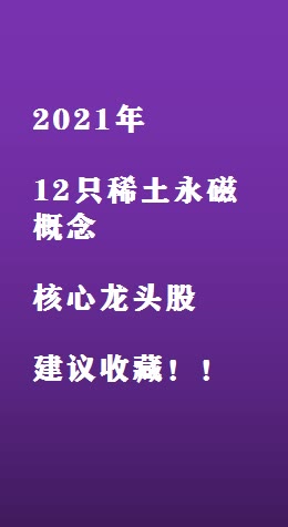 2021年 12只稀土永磁概念核心龙头股 建议收藏!!哔哩哔哩bilibili