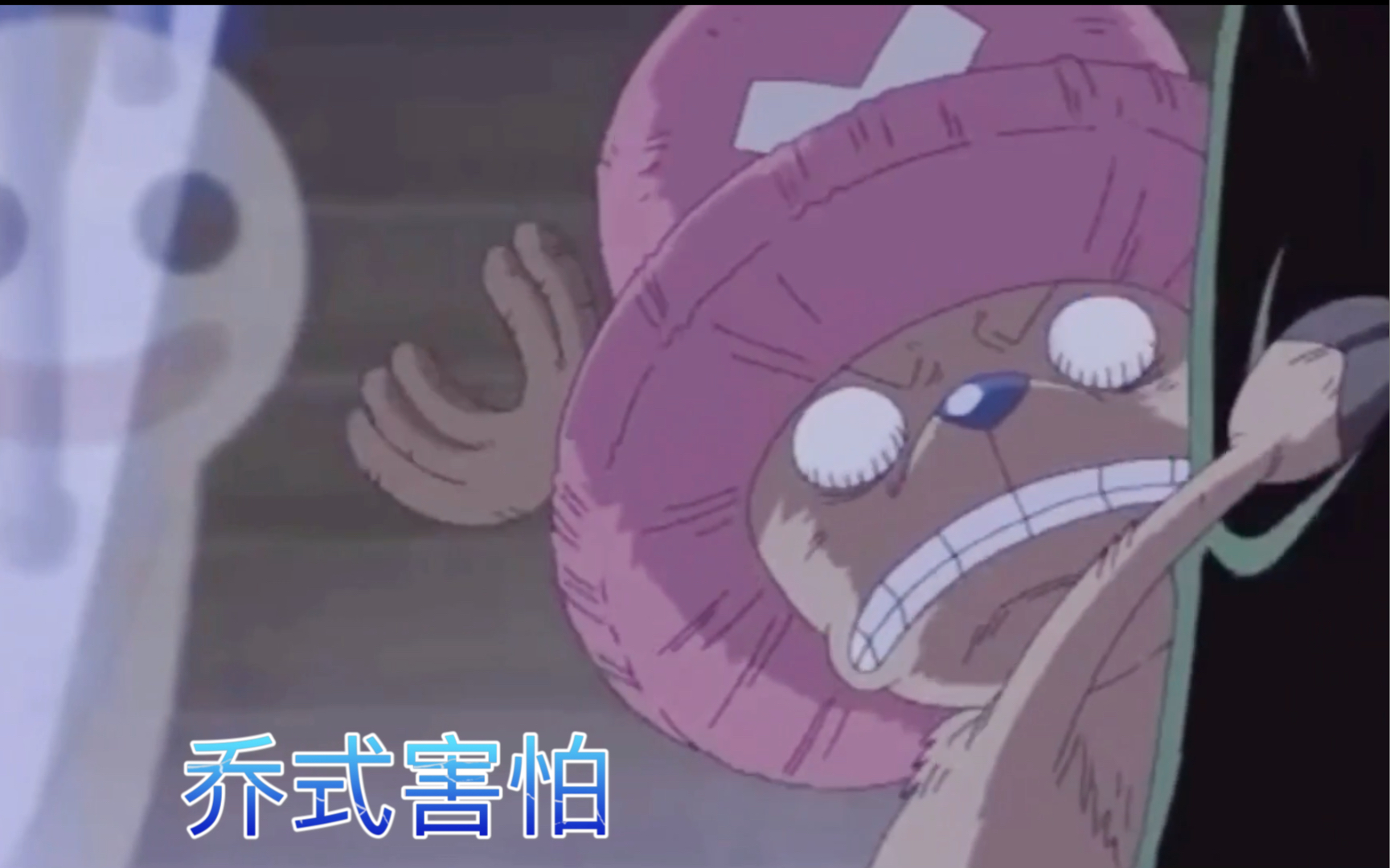 乔巴害怕的时候就抱大腿躲起来危险就看不见我