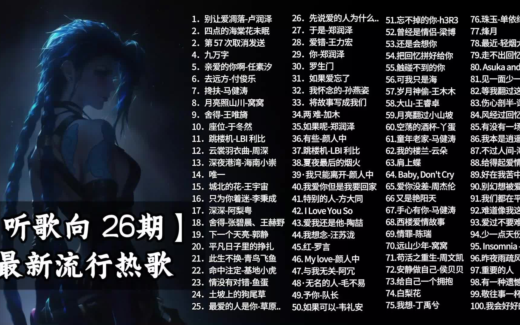 整理了好久的华语流行歌曲top100合集,2025年网络超