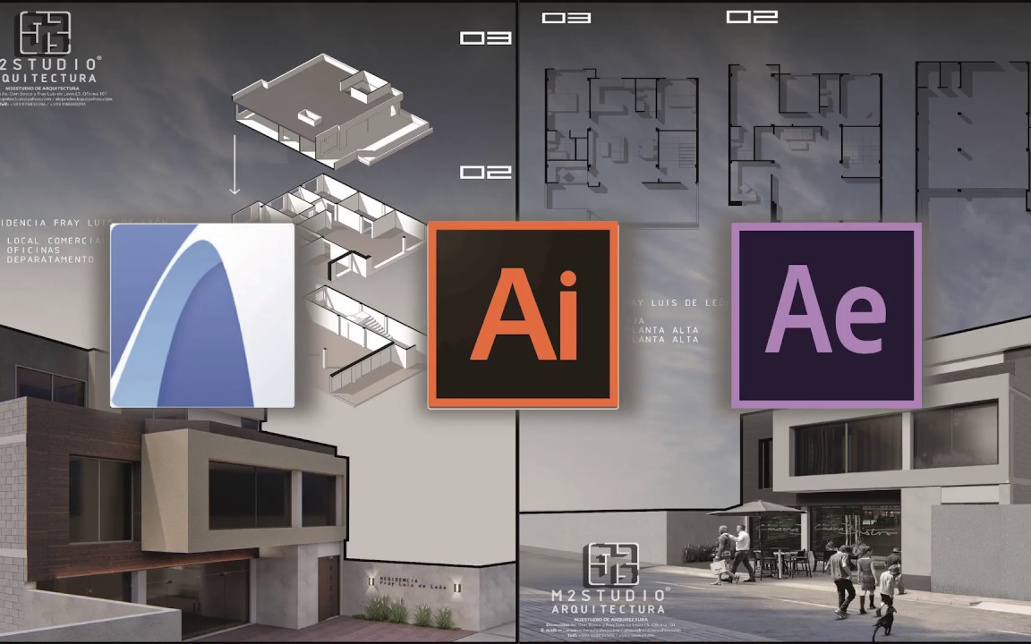 特效! 建筑中的动画,动画中的建筑!使用AE+AI进行建筑排版哔哩哔哩bilibili