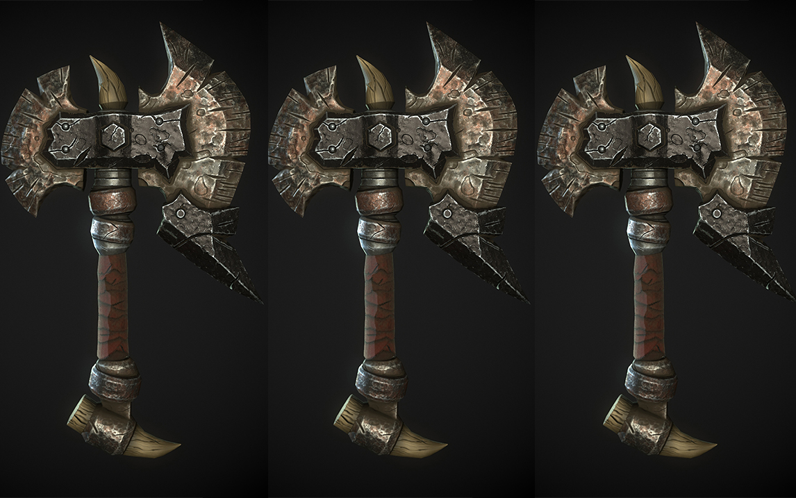 【zbrush建模】3dmax卡线出低模,zbrush细节雕刻成高模,游戏武器建模