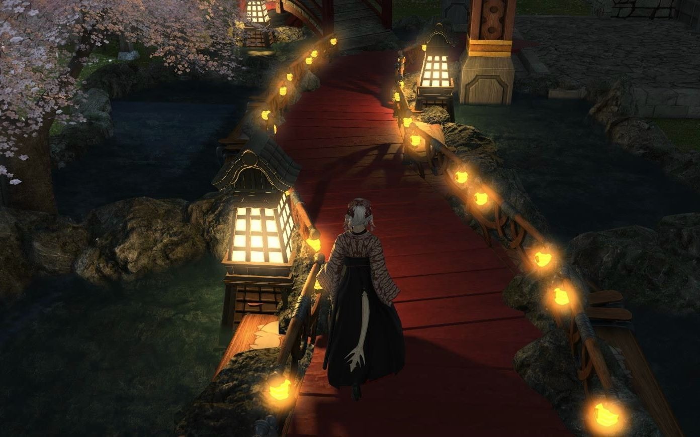 ff14室外l和风小池塘造景