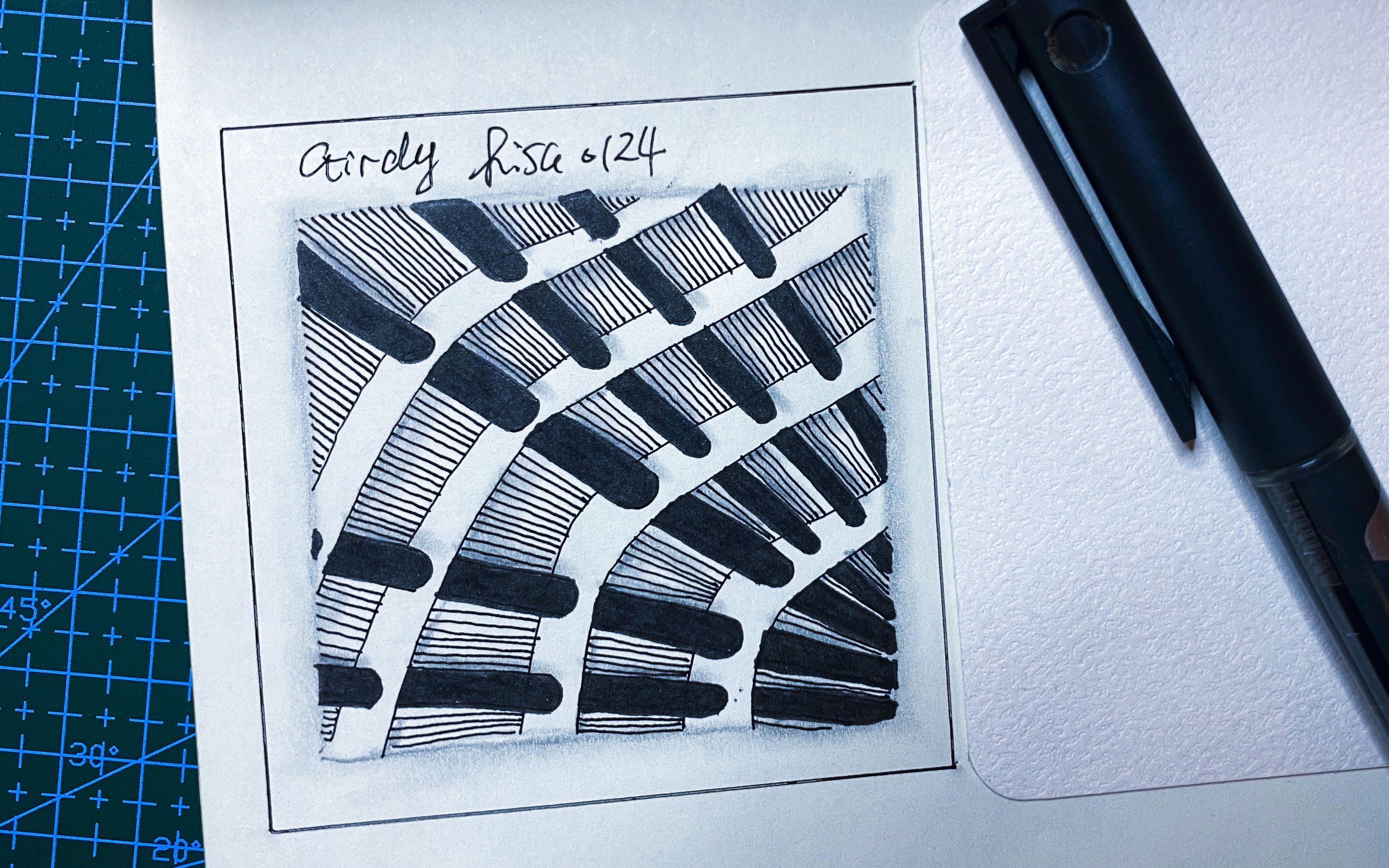 「禅绕画」自学画画|步骤讲解禅绕画官方基础图样girdy,画出立体感