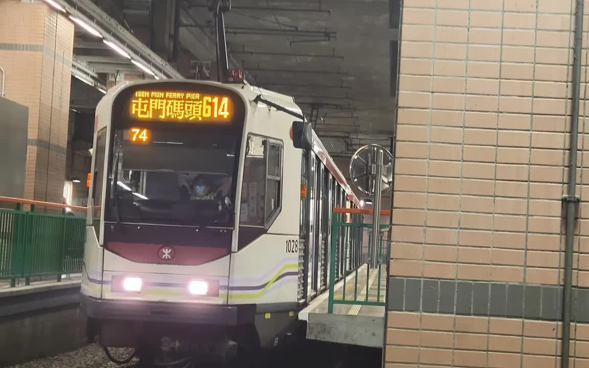 侧面展望香港轻铁614线元朗屯门码头
