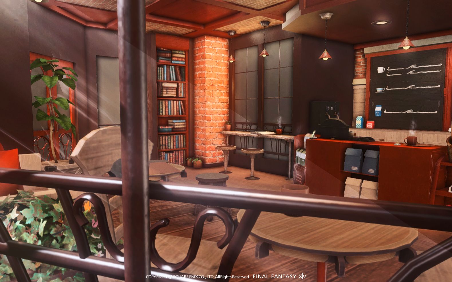 ff14装修展示l房ruby现代红砖咖啡馆patch61