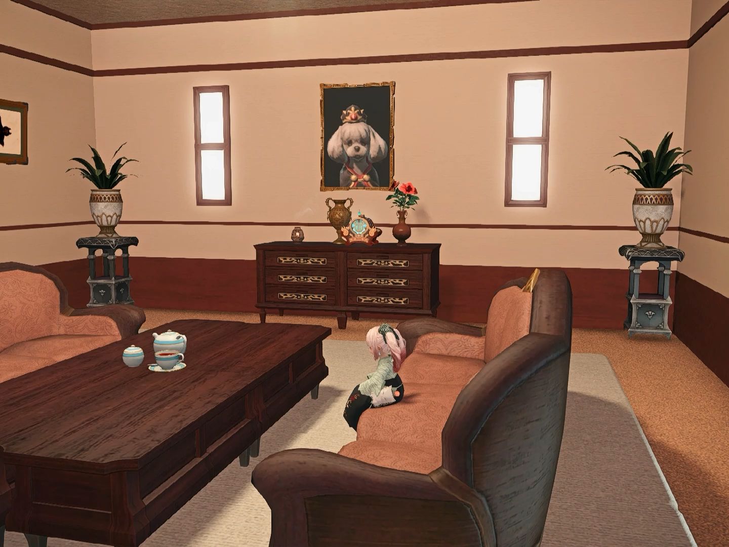 【ff14装修】公寓/部队房间装修 大正风会客厅