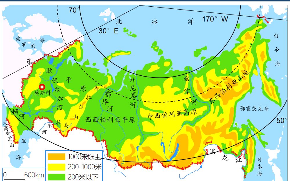 北亚地形图手绘简图图片