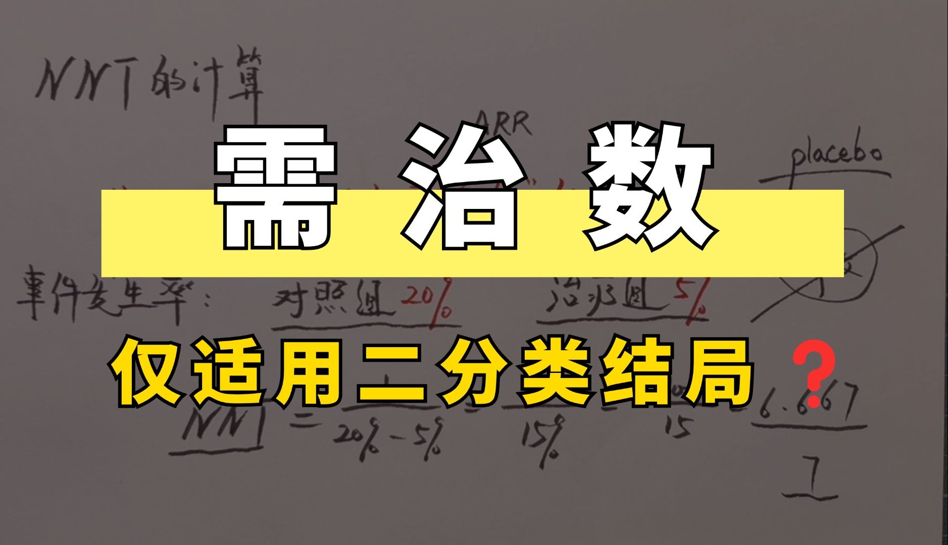 有手就行!10分钟讲透循证医学中的NNT如何计算?轻松理解医学统计83哔哩哔哩bilibili