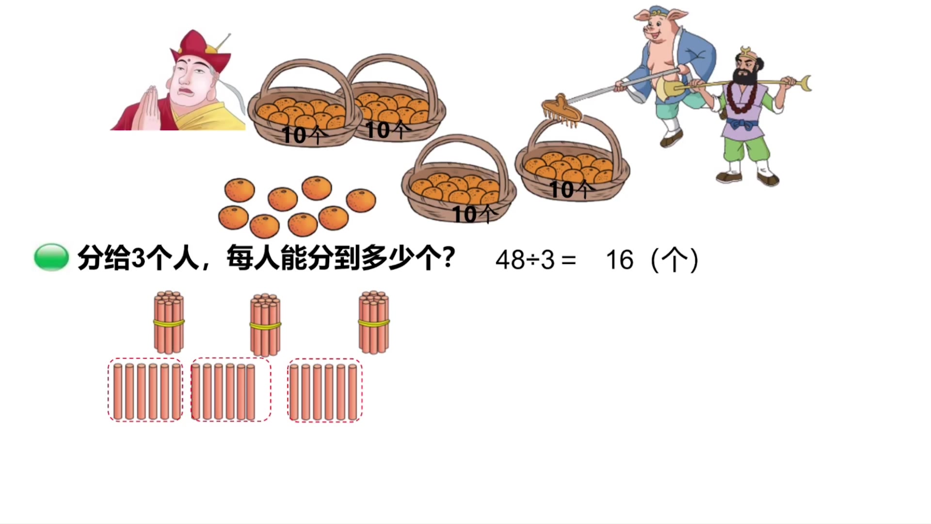 小学数学北师大版三年级下册第一单元 《分橘子》哔哩哔哩bilibili