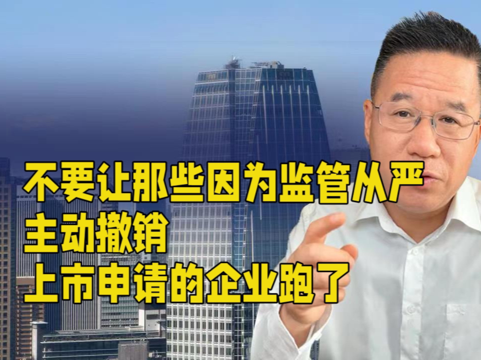 不要让那些因为监管从严,主动撤销上市申请的企业跑了哔哩哔哩bilibili