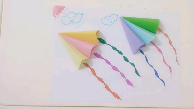 亲子创意手工制作,折纸风筝,在和煦的春风里,飞向你的诗和远方