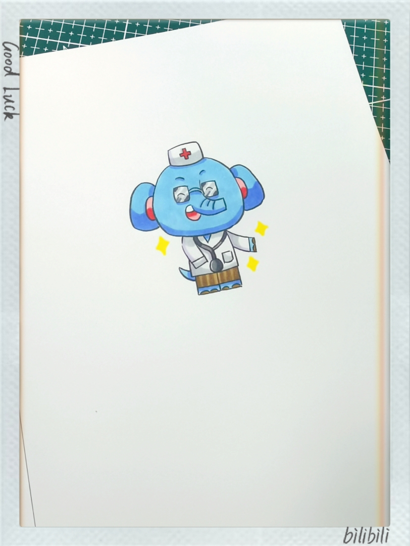 挑战画100个卡通动物6/100《大象医生》