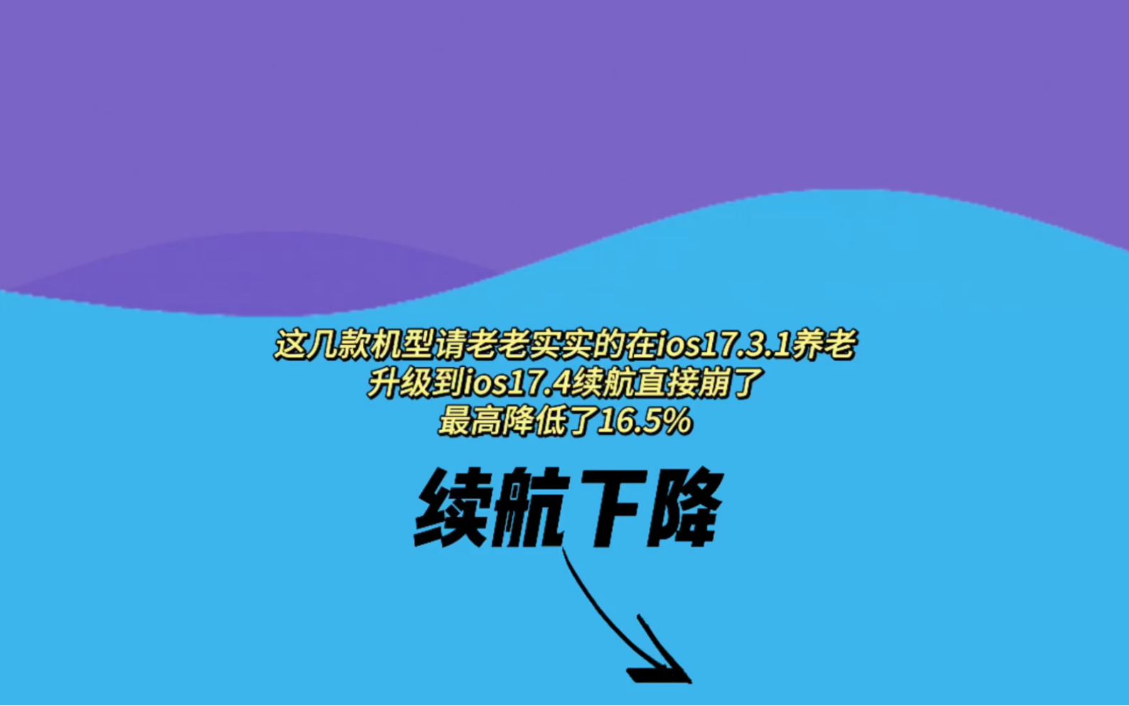 这几款机型请老老实实的在iOS17.3.1养老,升级到ios17.4续航直接崩了,最高降低16.5%哔哩哔哩bilibili