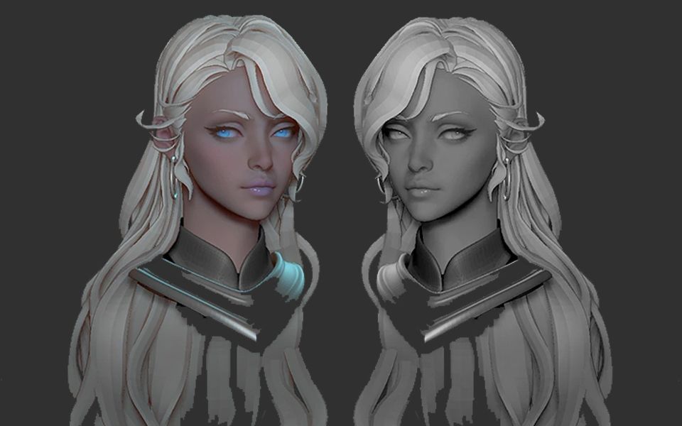 zbrush雕刻,影视角色,女性人物模型雕刻