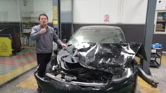 特斯拉Tesla Model 3事故车拆解维修—新能源汽车维修