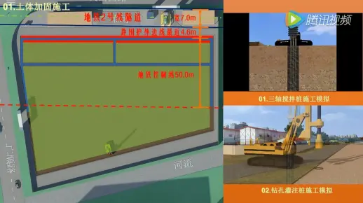 深基坑围护结构、地下连续墙、桩基及支撑施工动画模拟