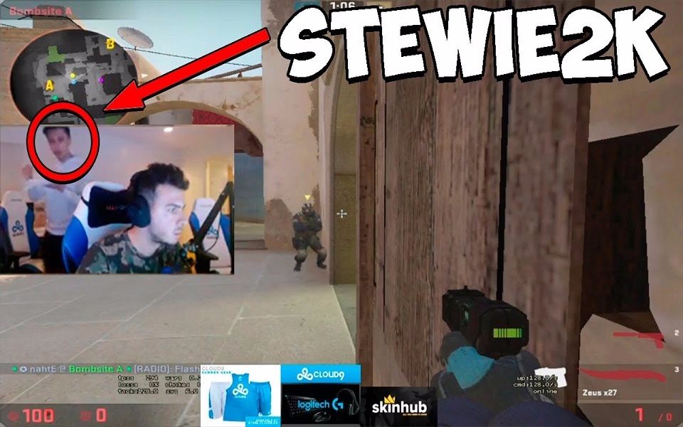 【CSGO】Stewie2k直播打冷枪!s1mple刀杀Chrisj!哔哩哔哩bilibili