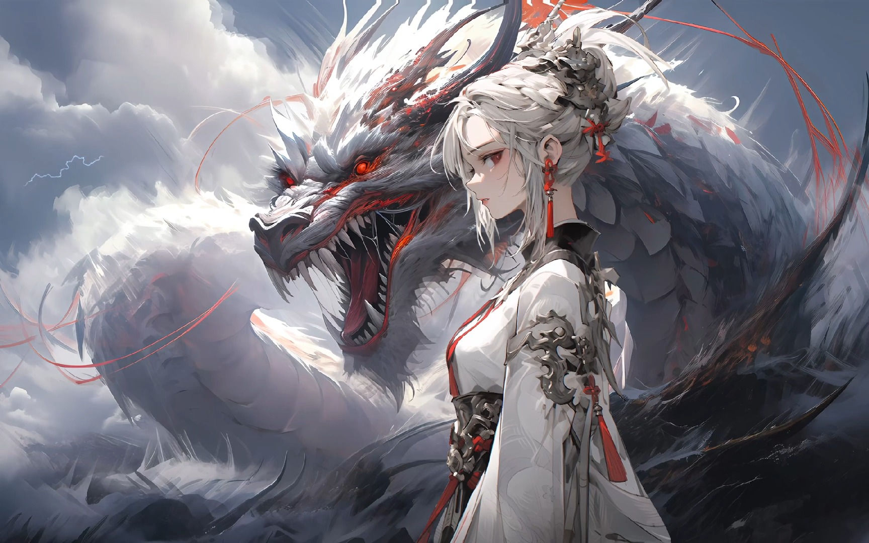 【熊熊壁纸】唯美4k动态壁纸龙少女