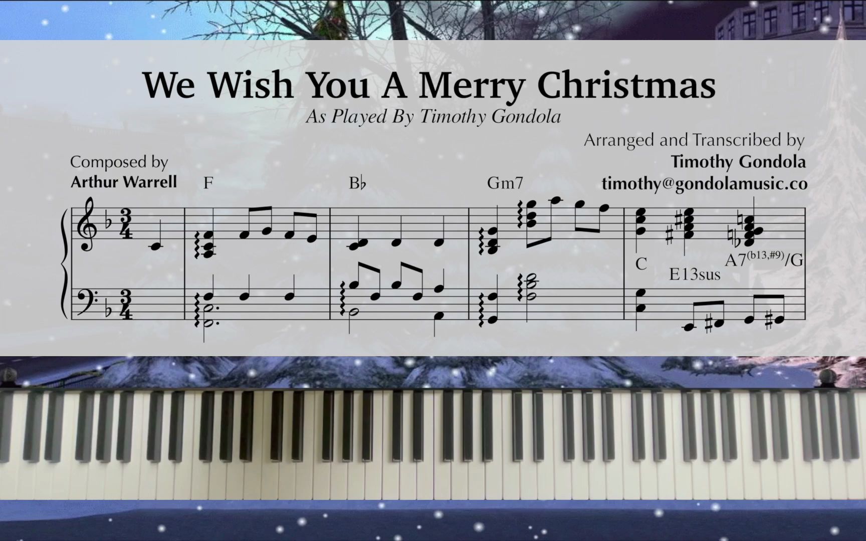 [图]【We Wish You A Merry Christmas爵士钢琴版本】圣诞节将至，学一首圣诞曲儿吧！