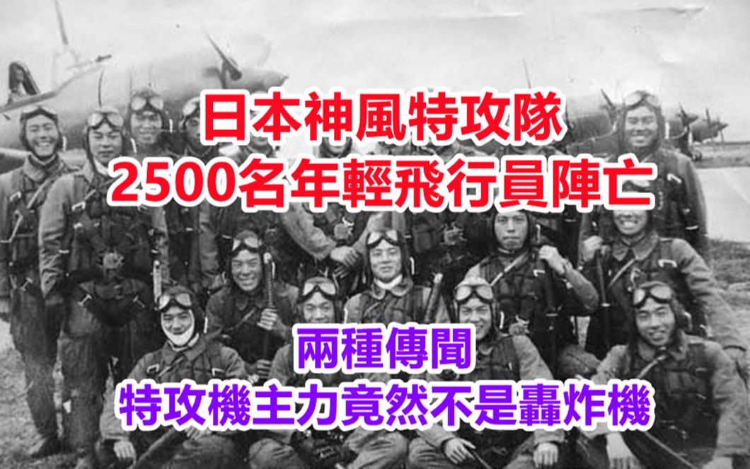 狂热的日本神风特工队,2500名年轻飞行员阵亡,日军特工队主力竟然不是轰炸机,究竟是哪种飞机?哔哩哔哩bilibili