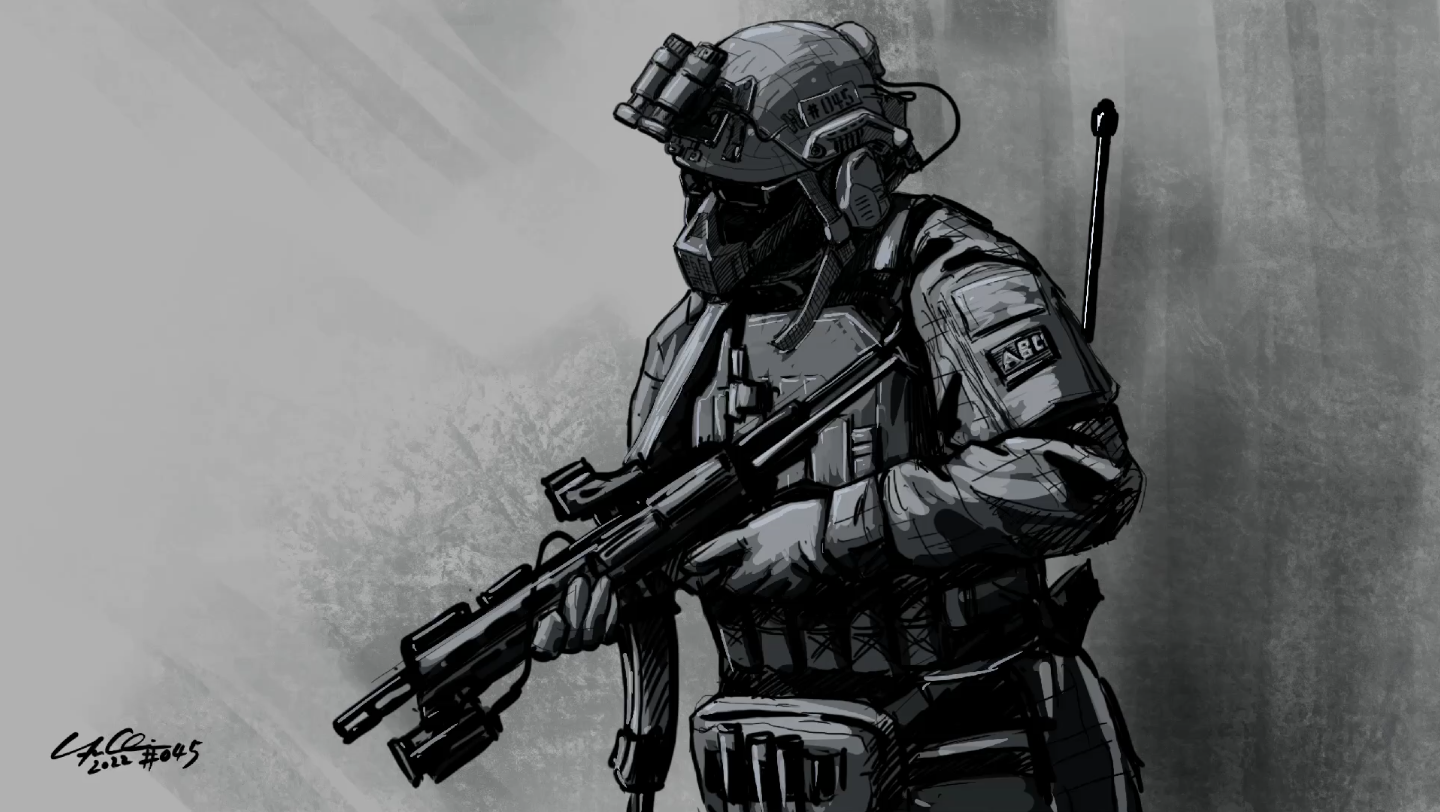 procreate 画画 045 现代战争 绘画过程