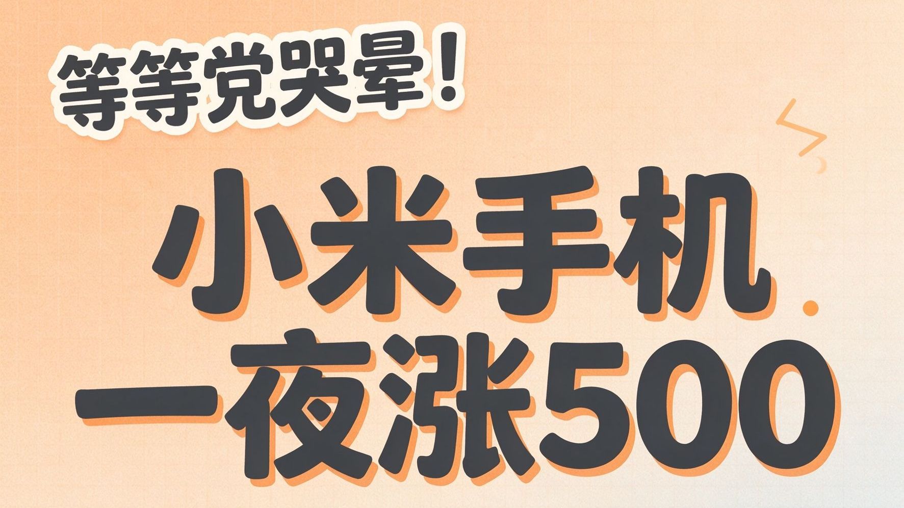等等党哭晕😭小米手机一夜涨500