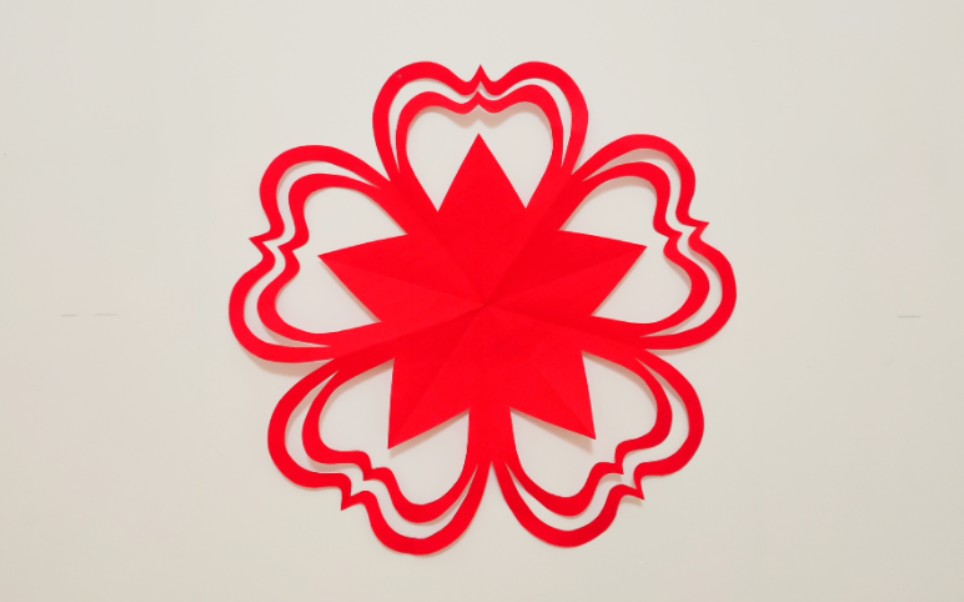 手工剪纸,花中星8282教程!