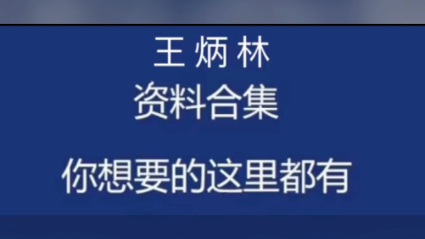 王炳森 资料合集你想要的这里都有哔哩哔哩bilibili