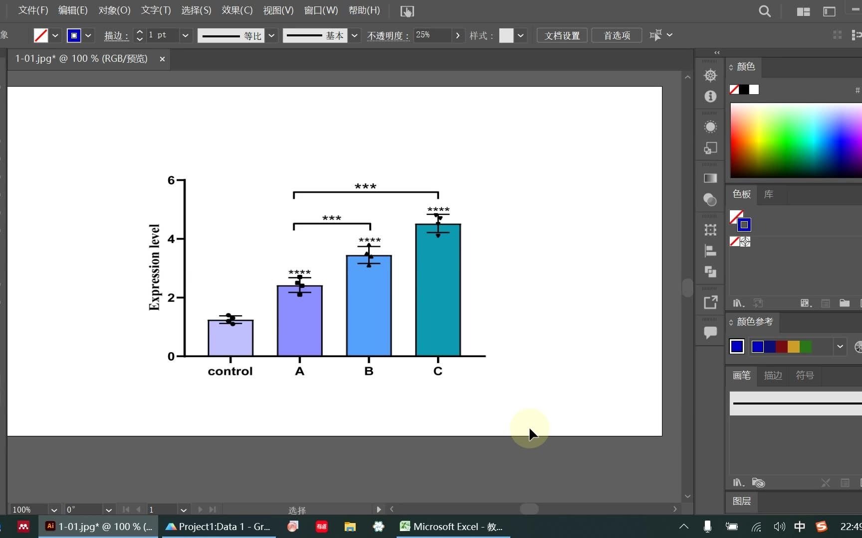 graphpadprism教程四進行單因素方差分析並繪製帶顯著性的柱形圖