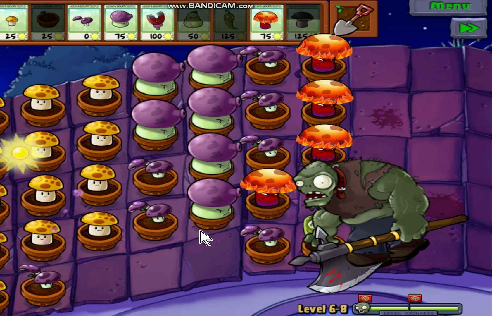 【pvzdlc版】6-8 屋顶(夜)