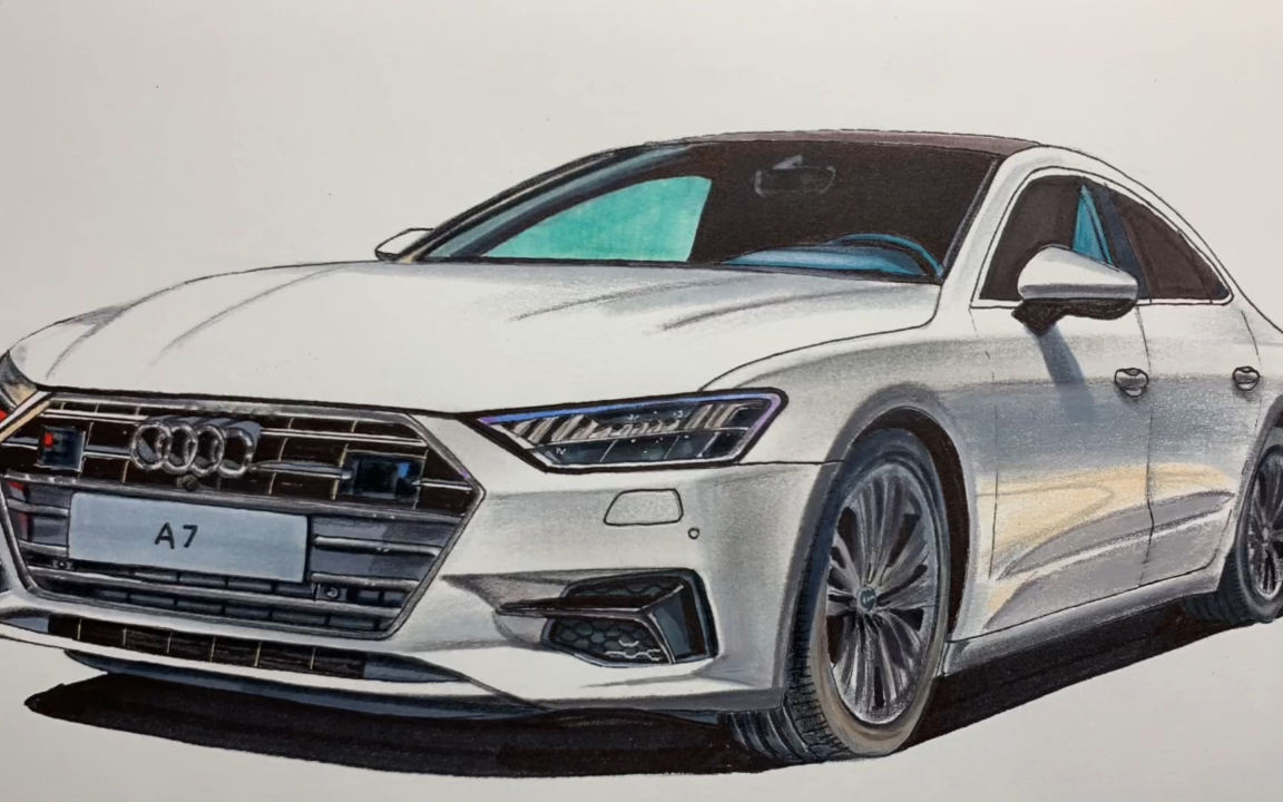 手绘奥迪a7,喜欢吗